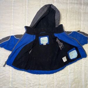 Blue and Gray Hooded Jacket